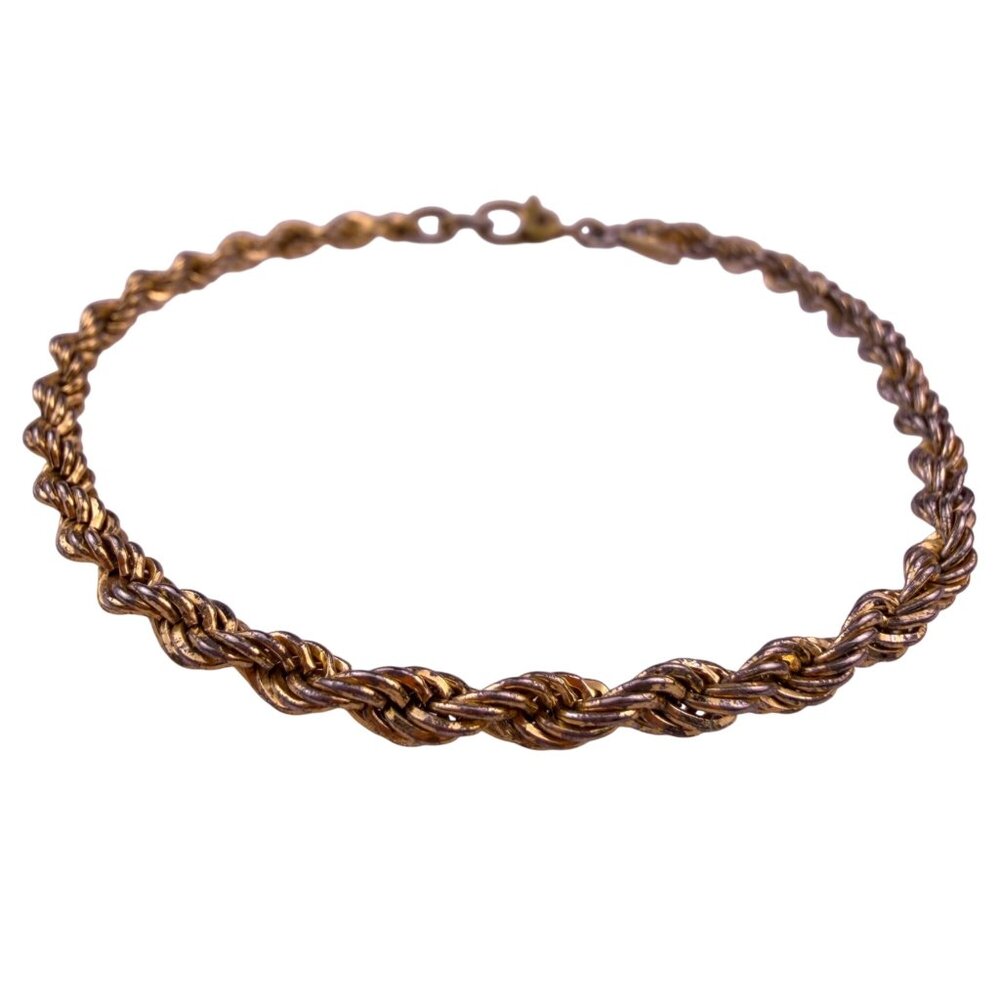 Monet Womens Gold Tone Metal Rope Chain Bracelet Elegant Design Vintage